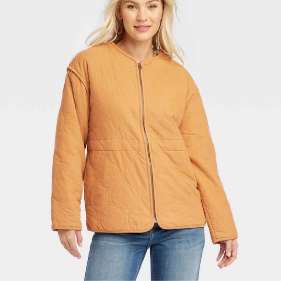 Universal Thread Light Brown / Quilted Zip Up Jacket - Picture 3 of 4